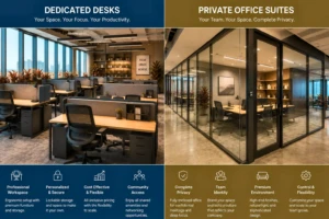 Zone 5: Dedicated Desk Areas" & "Zone 6: Private Office Suites