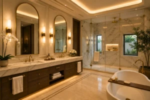 Abu Dhabi Villa Master Bathroom — Premium Tier