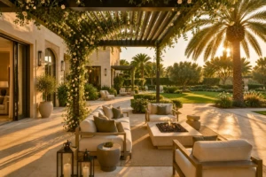 Abu Dhabi Villa — Outdoor Terrace and Garden