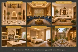 Arabic Modern Design Across Different Villa Zones