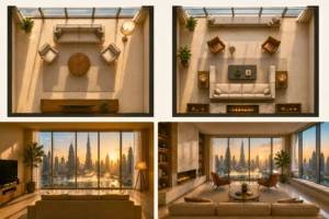 Layout Orienting the Room to the View Without Surrendering to It