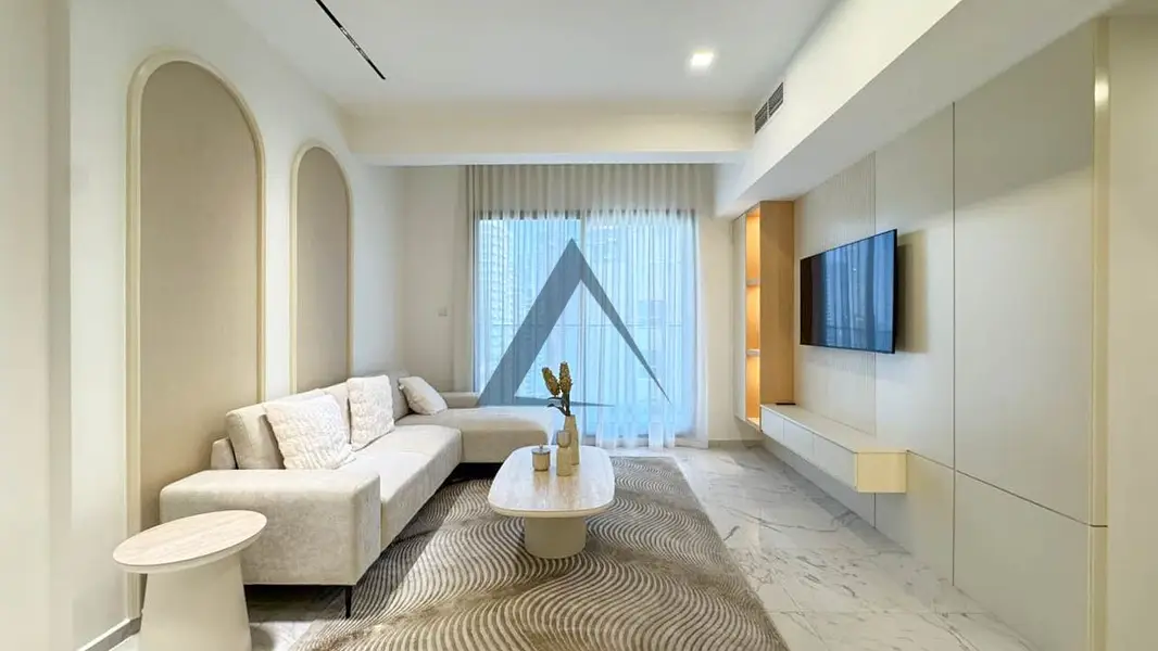 Compact sofa and dining set, JVC furnished apartment Dubai
