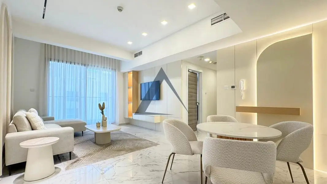 Furnished 1-bedroom living area, Golden Dream Tower JVC Dubai