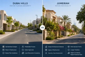 Comparing Jumeirah to Dubai Other Villa Communities