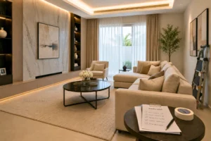 Furniture before floor plan
