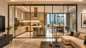 Pass-through opening or glazed screen option