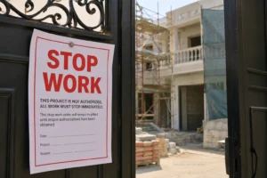 The stop-work notice consequence